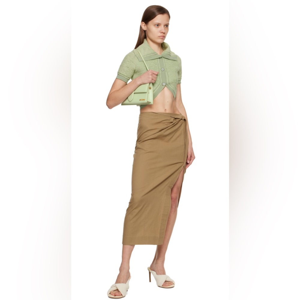 Jacquemus Beige Le Papier La Juve Draggiu Midi Maxi Cotton Skirt Sz 38 / XS / S